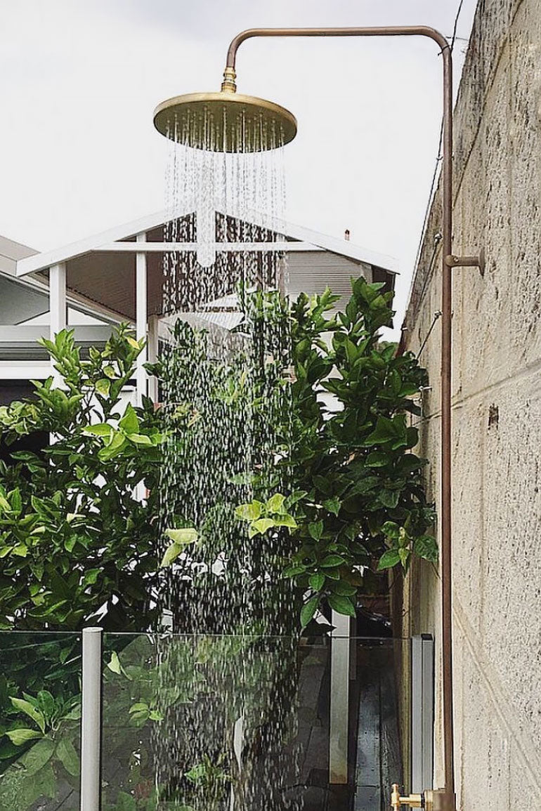 COTTESLOE Brass In Ground Cold Outdoor Shower – Sunshower Co